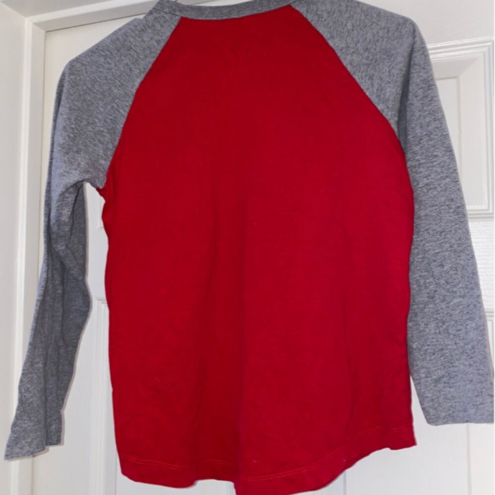 Hanna Andersson Red Bear Sueded Jersey Long Sleeve Baseball Art Tee. Size 10 - Picture 3 of 5